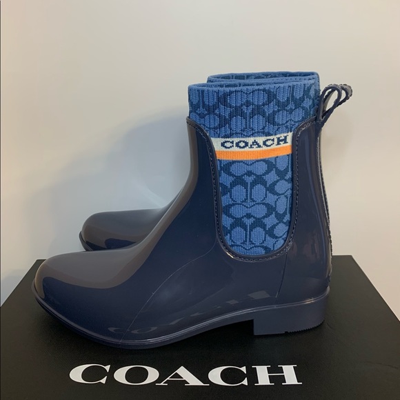 Brand New Coach Rivington Rubber Short Rain Boots 7 B/Narrow Fit/Size Up - Picture 2 of 12
